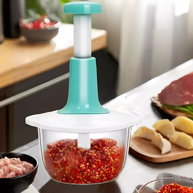 1.5L Manual Hand Push Chopper & Multifunctional Mixer | Vegetable Chopper and Baby Food Maker