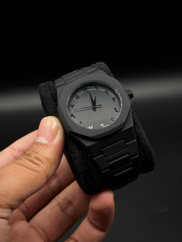 Full BLACK AURA Quartz Watch – Lightweight Design, , Premium Quality & Finish - Best Quality Analog Watch For Boys - Watch For Men | Full Black Color Watch - (Without Box)