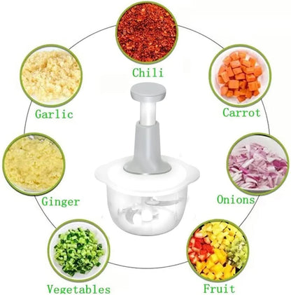 1.5L Manual Hand Push Chopper & Multifunctional Mixer | Vegetable Chopper and Baby Food Maker