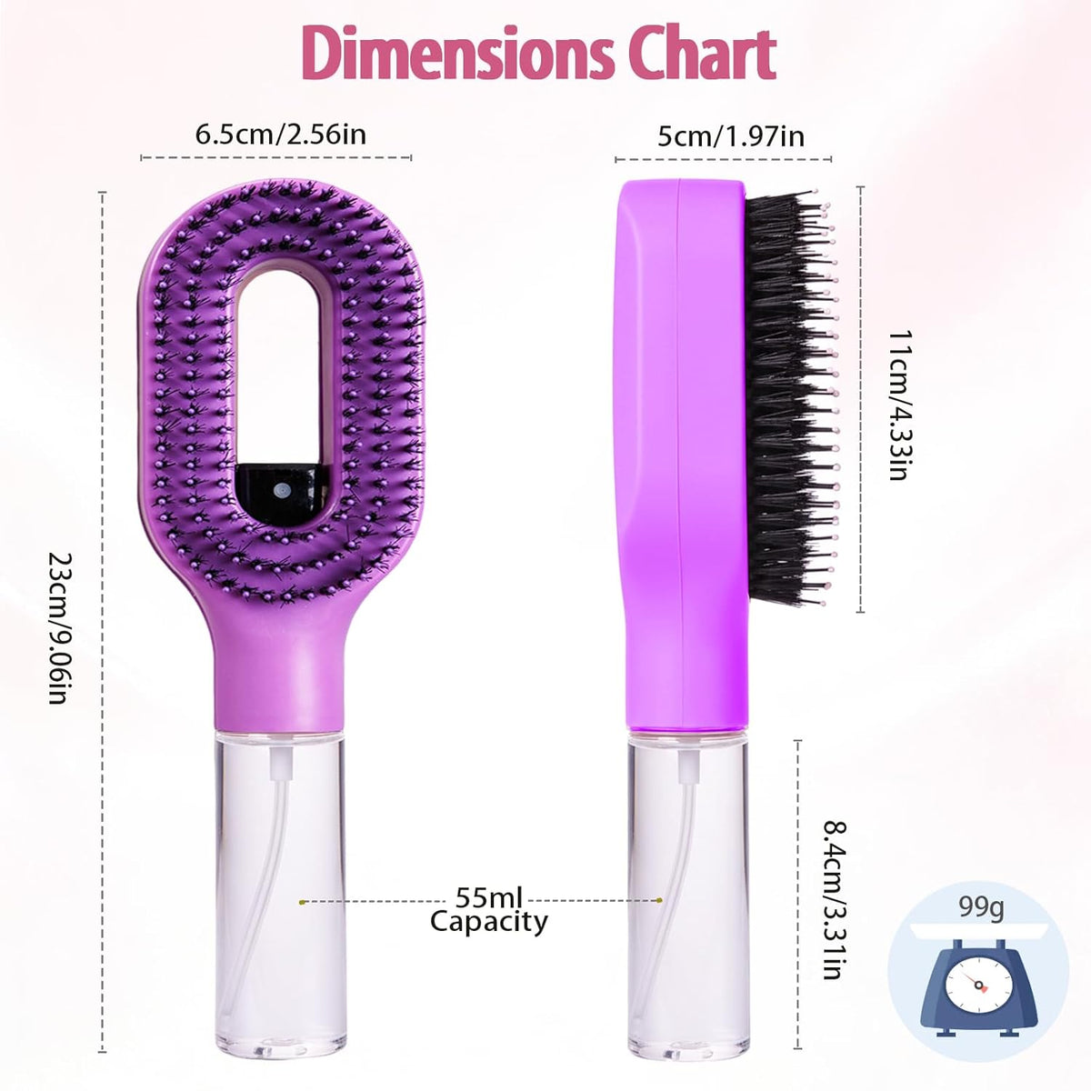 2 In 1 Spray Hair Brush