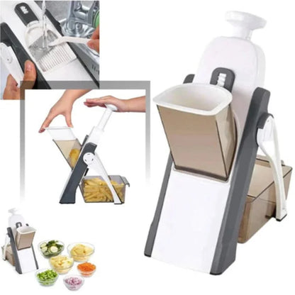 Vegetable Slicer Chopper | Manual Mandoline Cutter / Grinder | Multi-Function Fruit  &  Vegetable Slicer