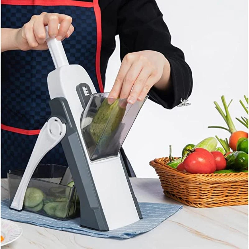 Vegetable Slicer Chopper | Manual Mandoline Cutter / Grinder | Multi-Function Fruit  &  Vegetable Slicer