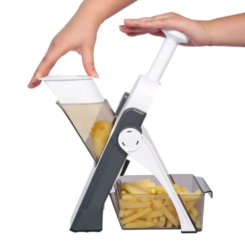 Vegetable Slicer Chopper | Manual Mandoline Cutter / Grinder | Multi-Function Fruit  &  Vegetable Slicer