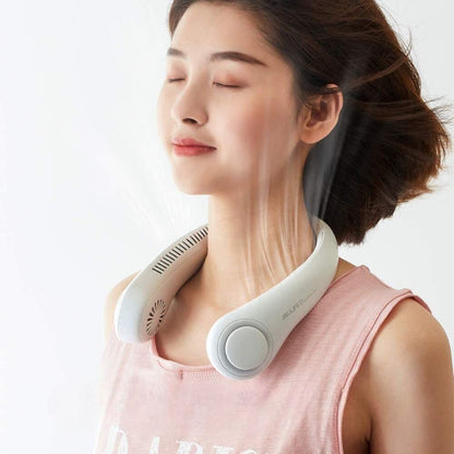 Portable Neck Fan, Bladeless Hanging Neck Fan, Summer Traveling Outdoor Sports Fans, Hands Free Rechargeable Head Fan, Cooling Airflow Wingless Neck Fan, Mini Air Cooler Conditioner for Travel Outdoor, Adjustable Comfy Neck Fan