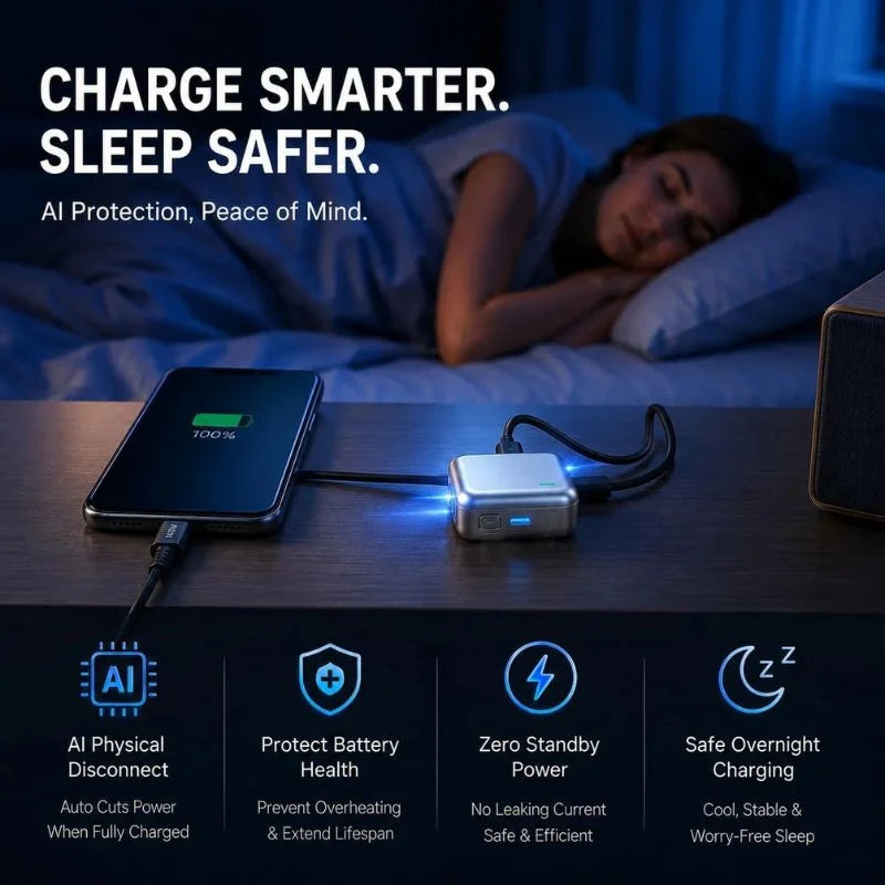 Autopop AI Charger - 140W Fast Charging  | Model LX-007 | Smart Auto Power Cut-Off Battery Protector | Type-C to Type-C Fast Charging Guardian